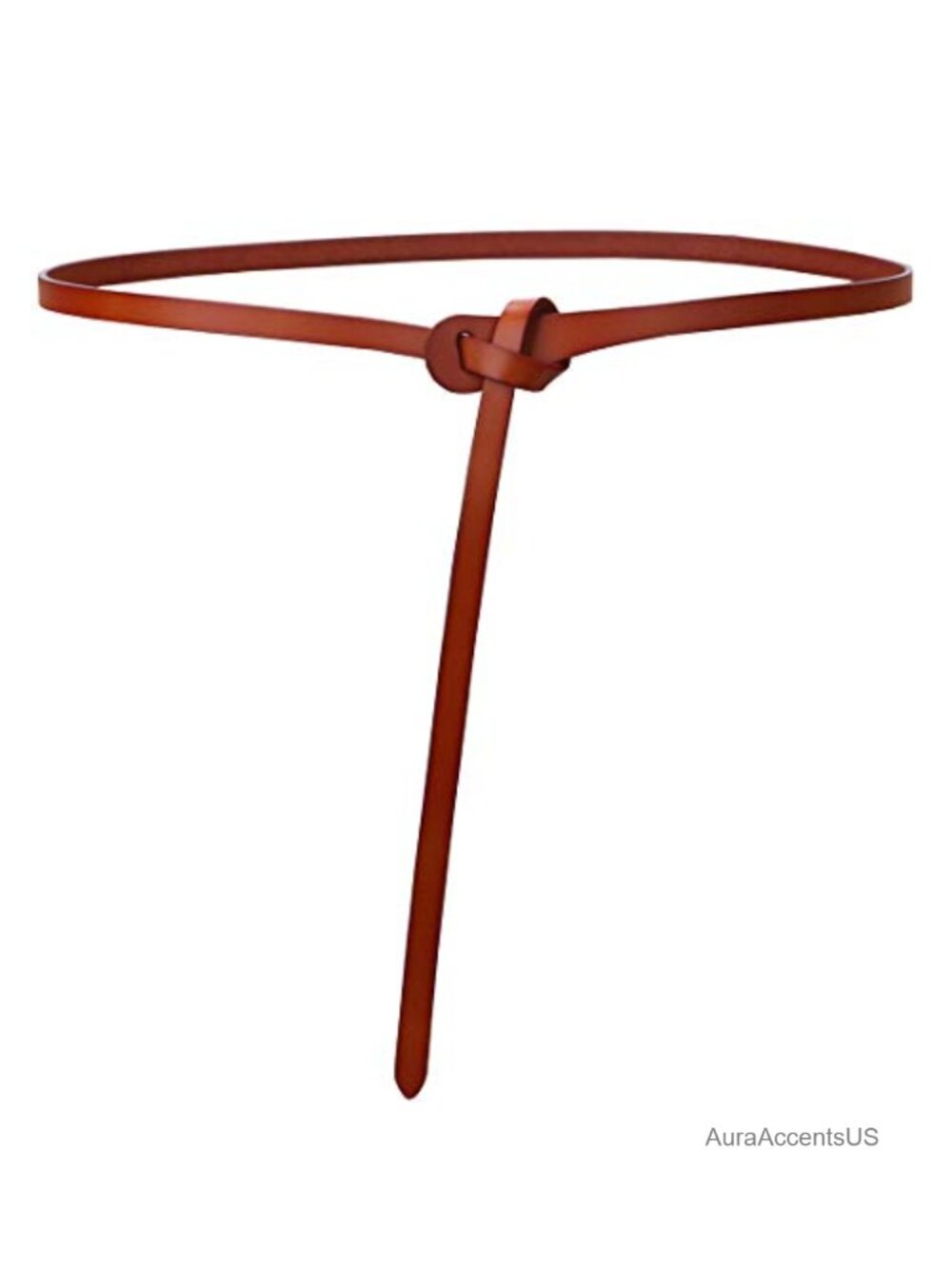 Women's Adjustable Cowhide Leather Tie Waist Belt Skinny Waist Strap